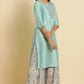 W for Woman Bright Blue Embroidered Kurta