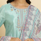 W for Woman Bright Blue Embroidered Kurta