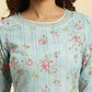W for Woman Blue Floral Printed Light Festive Kurta