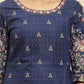 W for Woman Blue Printed Festive Kurta wirh Side Tie-up Design
