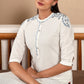 W for Woman White Thread Embroidrered Pure Cotton Straight Kurta
