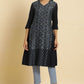 W for Woman Blue Suzani Motif Dobby Kurta