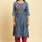 W for Woman Blue Embroidered Festive Kurta