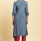 W for Woman Blue Embroidered Festive Kurta