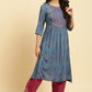 W for Woman Blue Embroidered Festive Kurta