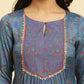 W for Woman Blue Embroidered Festive Kurta