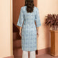 W for Woman Blue Geometric Printed Shirt Kurta