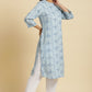 W for Woman Blue Geometric Printed Shirt Kurta