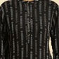 W for Woman Black Printed Mandarin Collar Straight Rayon Kurta