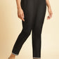 W for Woman Black Thread Embroidery A-line Kurta and Slim Pant Set
