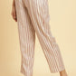 W for Woman Beige Straight Pants With Red Stripes