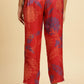 W for Woman Bright Red Floral Printed Satin Pants