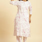 W for Woman White Floral Printed Kurta And Pants Co-Ord Set