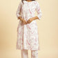 W for Woman White Floral Printed Kurta And Pants Co-Ord Set