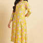 W for Woman Bright Yellow Floral Printed Kurta & Pants Set