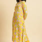 W for Woman Bright Yellow Floral Printed Kurta & Pants Set