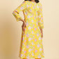 W for Woman Bright Yellow Floral Printed Kurta & Pants Set