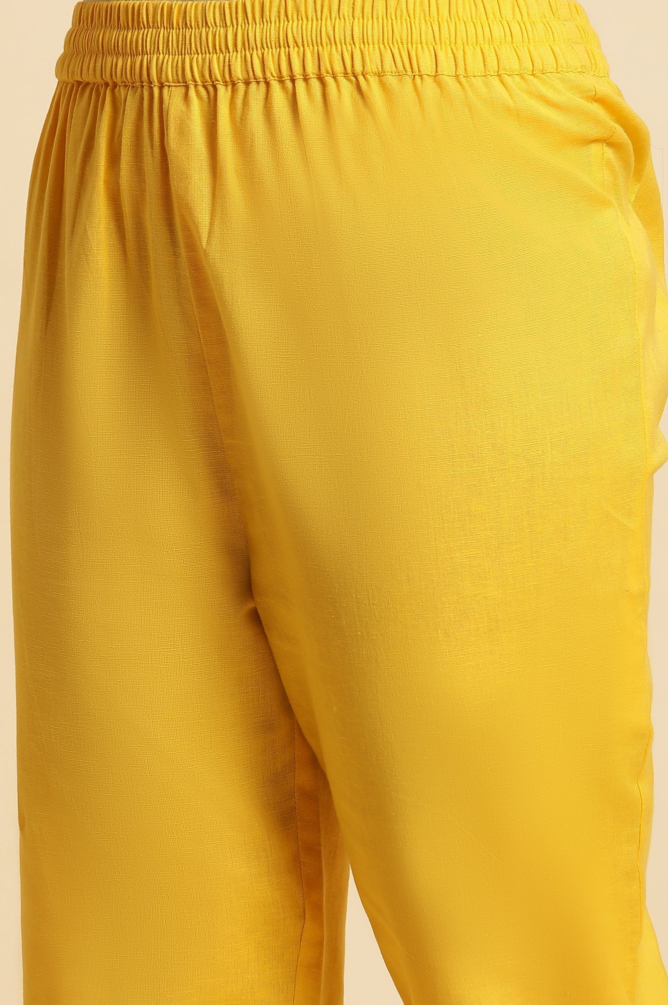 W for Woman Bright Yellow Floral Printed Kurta & Pants Set