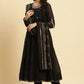 W for Woman Black Flared Metallic Embroidered Kurta, Pants And Dupatta Set