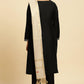W for Woman Black Zari Embroidered Straight Kurta, Pant And Dupatta Set
