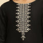 W for Woman Black Zari Embroidered Straight Kurta, Pant And Dupatta Set