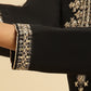 W for Woman Black Zari Embroidered Straight Kurta, Pant And Dupatta Set