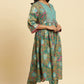 W for Woman Brown Floral Printed Kurta, Pant And Dupatta Set
