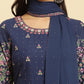 W for Woman Blue Floral Printed Kurta, Sharara And Dupatta Set