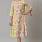 W for Woman Green Printed Godget Summer Dress