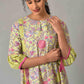 W for Woman Green Printed Godget Summer Dress