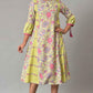 W for Woman Green Printed Godget Summer Dress