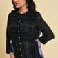 W for Woman Black Abstract Printed Cotton Flax Straight Kurta with Slim Pant Set