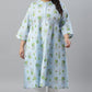 W for Woman Blue Floral Printed Panelled Shirt Dress