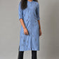 W for Woman Blue Geometric Print Plus Size Shirt kurta