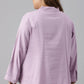 W for Woman Light Purple Shirt Collar Plus Size Top