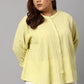 W for Woman Celery Green Mandarin Collar Plus Size Top