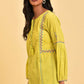 W for Woman Lime Yellow Seer Sucker Printed Top