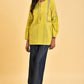 W for Woman Lime Yellow Seer Sucker Printed Top
