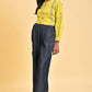 W for Woman Lime Yellow Seer Sucker Printed Top