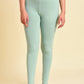 W for Woman Cameo Green Cotton Jersey Tights