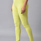 W for Woman Celery Green Cotton Jersey Tights