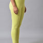 W for Woman Celery Green Cotton Jersey Tights