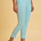 W for Woman Blue Geometric Printed Dori Embroidered Cotton Flax Straight Kurta and Slim Pant Set