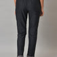W for Woman Black Plus Size Slim Pants With Embroidery