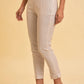 W for Woman Beige Striped Thread Embroidered Pure Cotton Straight Kurta and Slim Pant Set