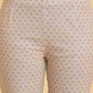 W for Woman Beige Printed Rayon A-Line Kurta and Slim Pant Set