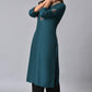 W for Woman Teal Embroidered Round Neck kurta