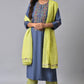 W for Woman Blue Embroidered Contemporary kurta Set