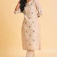 W for Woman Beige Glitter Printed kurta & Pants Set