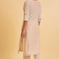 W for Woman Beige Glitter Printed kurta & Pants Set